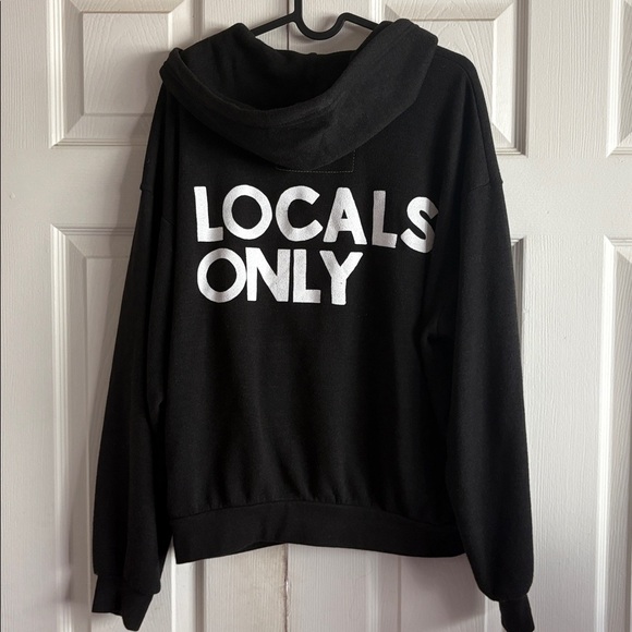 AVIATOR NATION LOCALS ONLY RELAXED ZIP HOODIE - BLACK - Picture 4 of 8